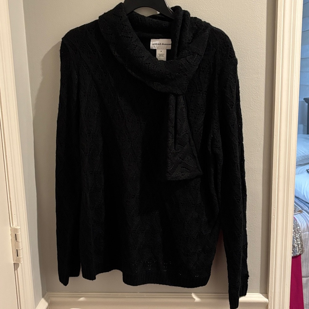 Alfred Dunner Black Sweater with Scarf